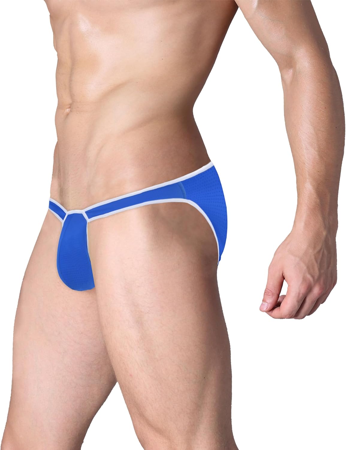 Men's Sexy Briefs Bulge Enhancing Underwear Low Rise Breathable Mesh Panties - Image 2