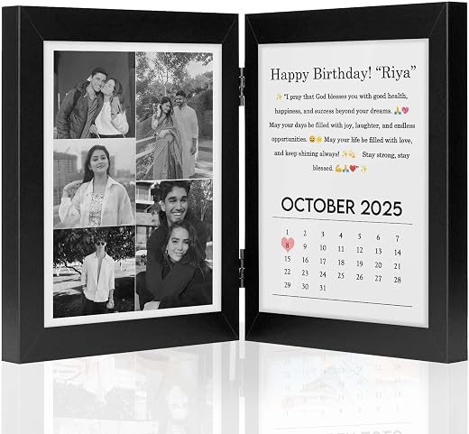 Giftway Personalized Folding Tabletop Photo Frame 5×7 Inch – Customized Photo Keepsake for Desk or Shelf – Thoughtful Coup...