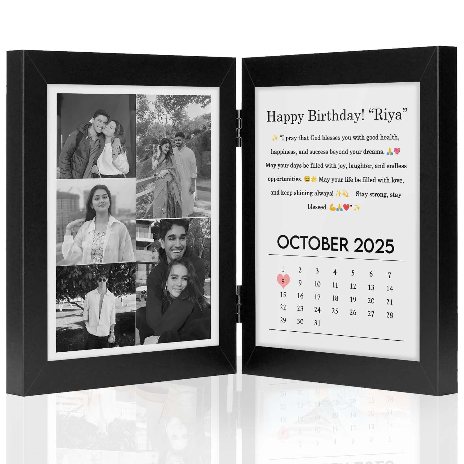 Giftway Personalized Folding Tabletop Photo Frame 5×7 Inch – Customized Photo Keepsake for Desk or Shelf – Thoughtful Coup...