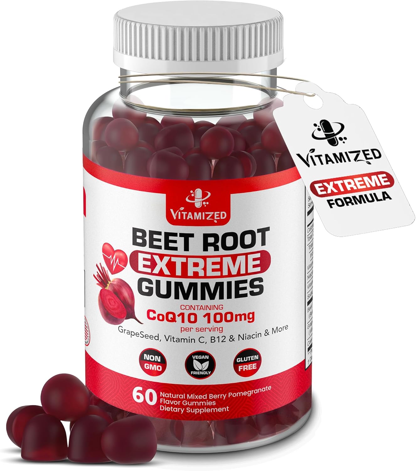 VITAMIZED Extreme Beetroot Formula & COQ10 100mg with Grape