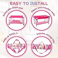 Vista 5 de JIZHI Cuna Reborn para muñecas, cama de muñeca de bebé, juguete plegable para muñecas de 18 pulgadas, accesorios de muñeca Reborn con bolsa