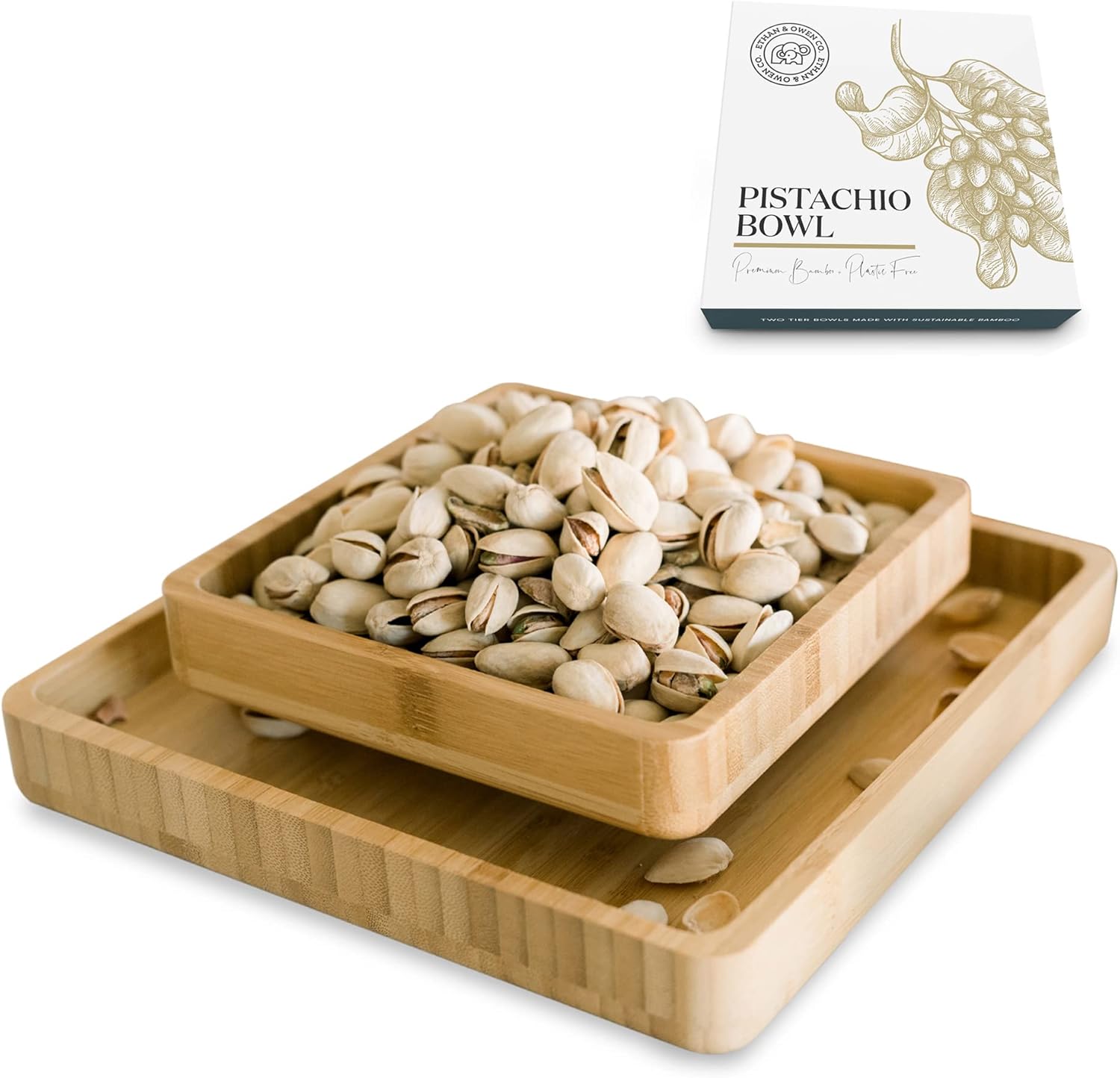 Ethan & Owen Co. Pistachio Bowl with Shell Storage