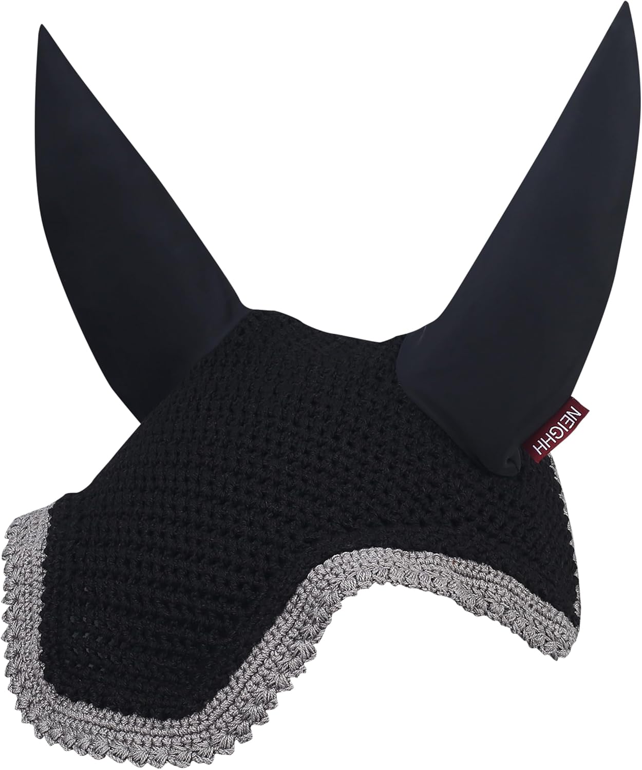 Void Ear Bonnet with Sound Resistant and Soft Stretchable Lycra Ears(Medium: (Horizontal) A:32cm, (Vertical) B: 38cm, Black-Grey)