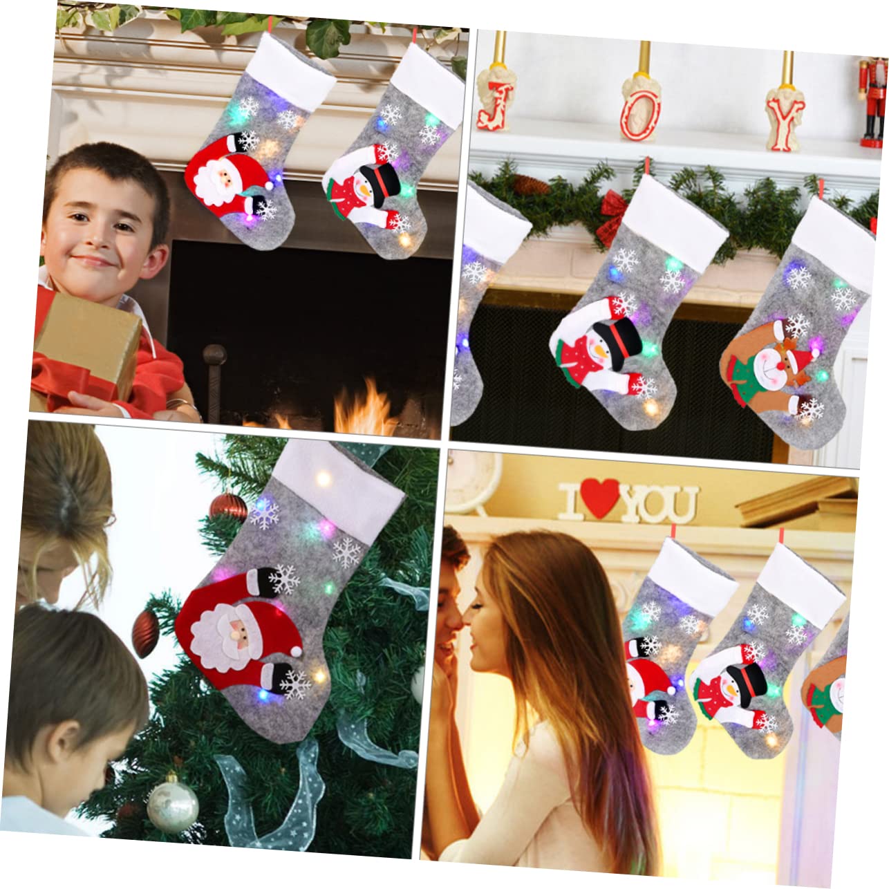 6stücke Leuchtende Weihnachtsstrümpfe Dekorative Socke Für Süßigkeitenaufbewahrung Und Festliche Deko Für Weihnachtsbaum Kamin Und Tür