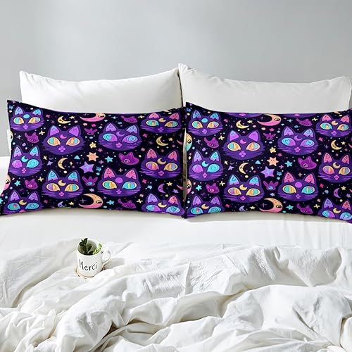 Miniatura 9 de Erosebridal Juego de sábanas bajeras bohemias con diseño de sol y luna y paz, sábanas de flores geniales de los años 60 y 70, funda de cama de