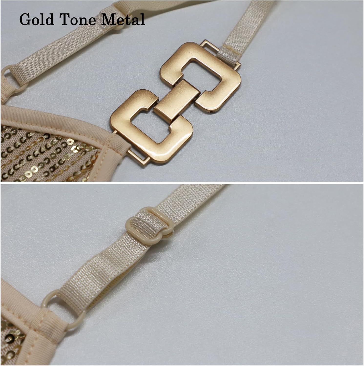 Womens Sequin Top V Neck Strappy Sparkle Camisole Glitter Sleeveless Tanks Tops - Image 3