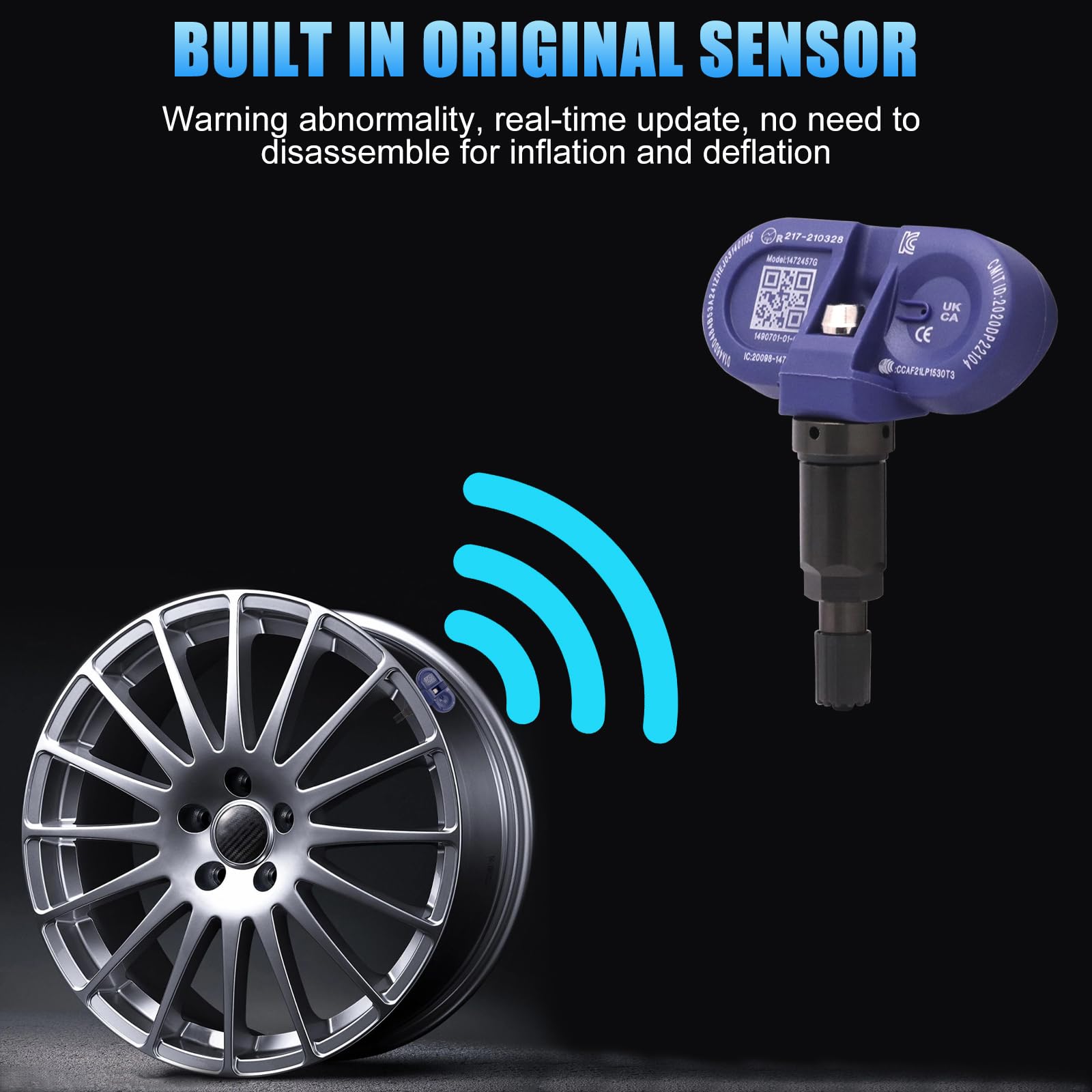 Sensor Presión de Neumáticos Bluetooth(BLE) para Tesla,Sensor de Neumáticos TPMS Sistema Monitoreo Presión Neumáticos para modelos Tesla Producidos después Diciembre 2020,Sensor reemplazo OEM(4)