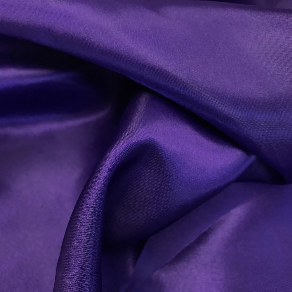 60" inches Wide - by The Yard - Charmeuse Bridal Satin Fabric for Wedding, Apparel, Crafts, Decor, Costumes (Purple, 20 Yards)