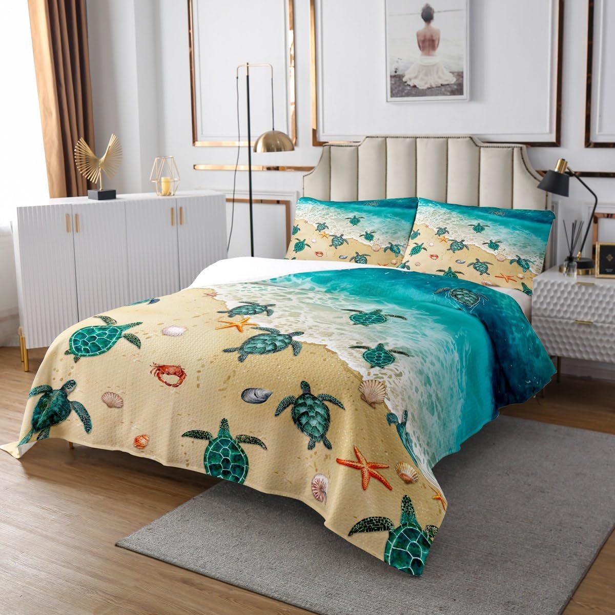 Erosebridal Highland Cow Bedspread King Yellow Sunflower Quilted,Grey Marble Grain Coverlet Set Longhorn Cattle Floral Quilt Set for Cowboys Cowgirl Farmhouse Rural Pastoral Style Room Decor