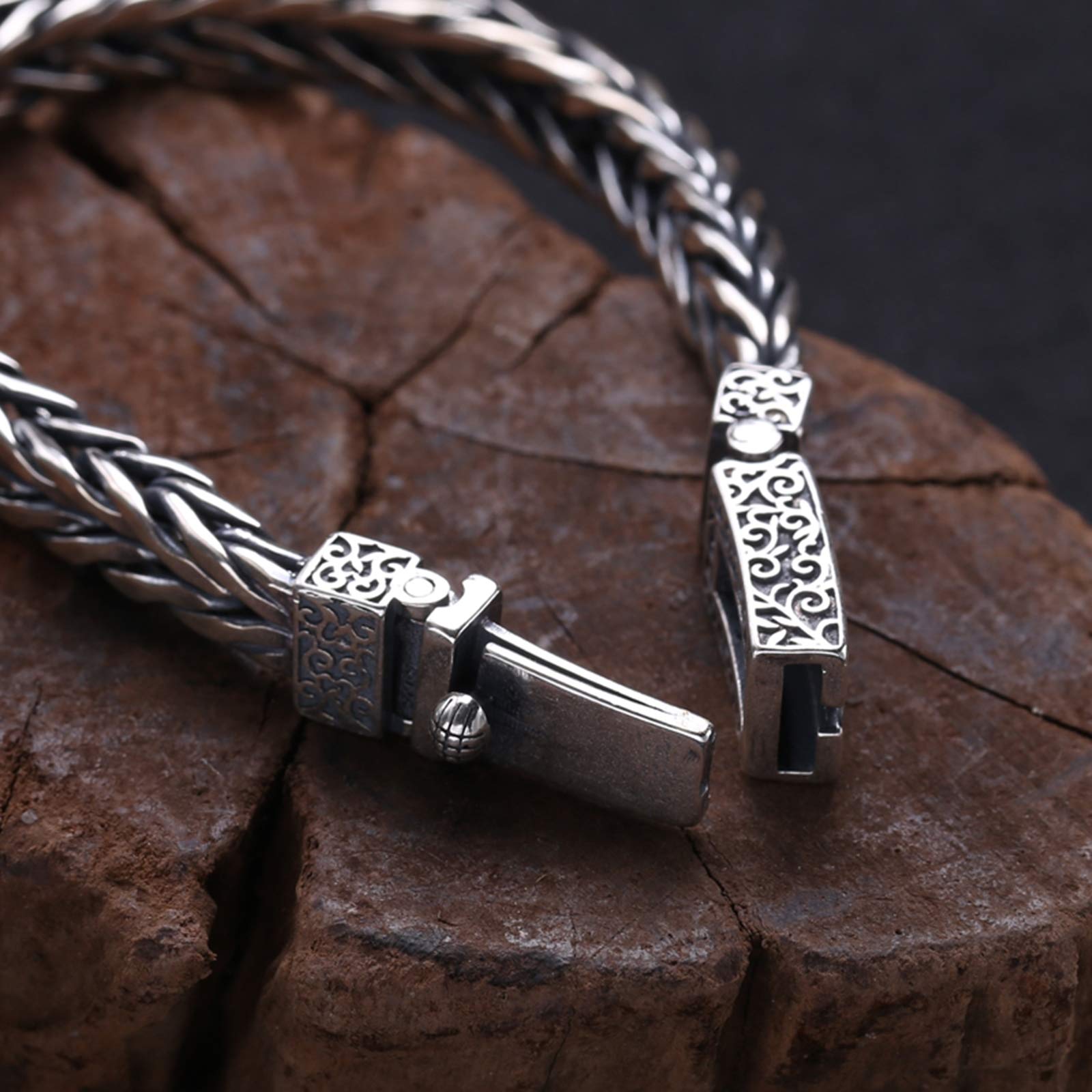 Beydodo Silber 925 Männer Armband Punk Vintage Francokette Armband Silber