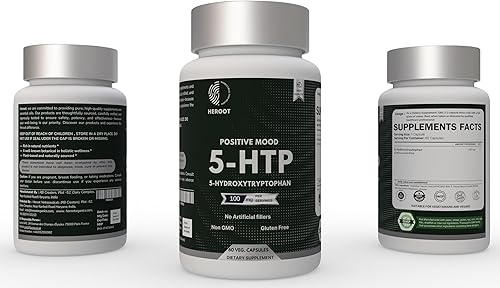 Miniatura 4 de 5-HTP 200 mg, 60 cápsulas vegetarianas (5-hidroxitriptófano) Vitaminas de apoyo del estado de ánimo sin OMG y sin gluten para mujeres y hombres