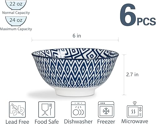 Miniatura 5 de ONEMORE Juego de 6 cuencos pequeños de cerámica de 10 onzas, aptos para microondas, para tabla de charcutería, aptos para lavavajillas y horno,