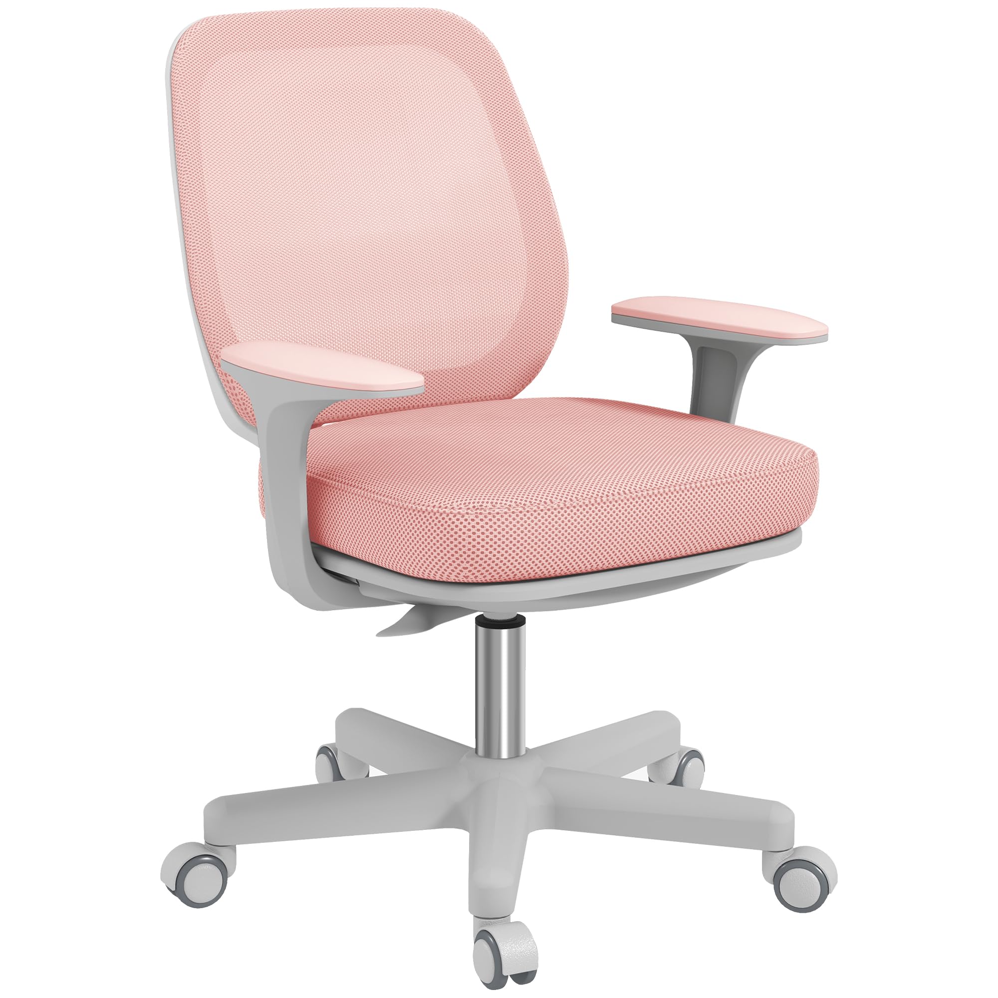 Vinsetto Fauteuil de Bureau, Hauteur Réglable, Dossier Moyen, Rose
