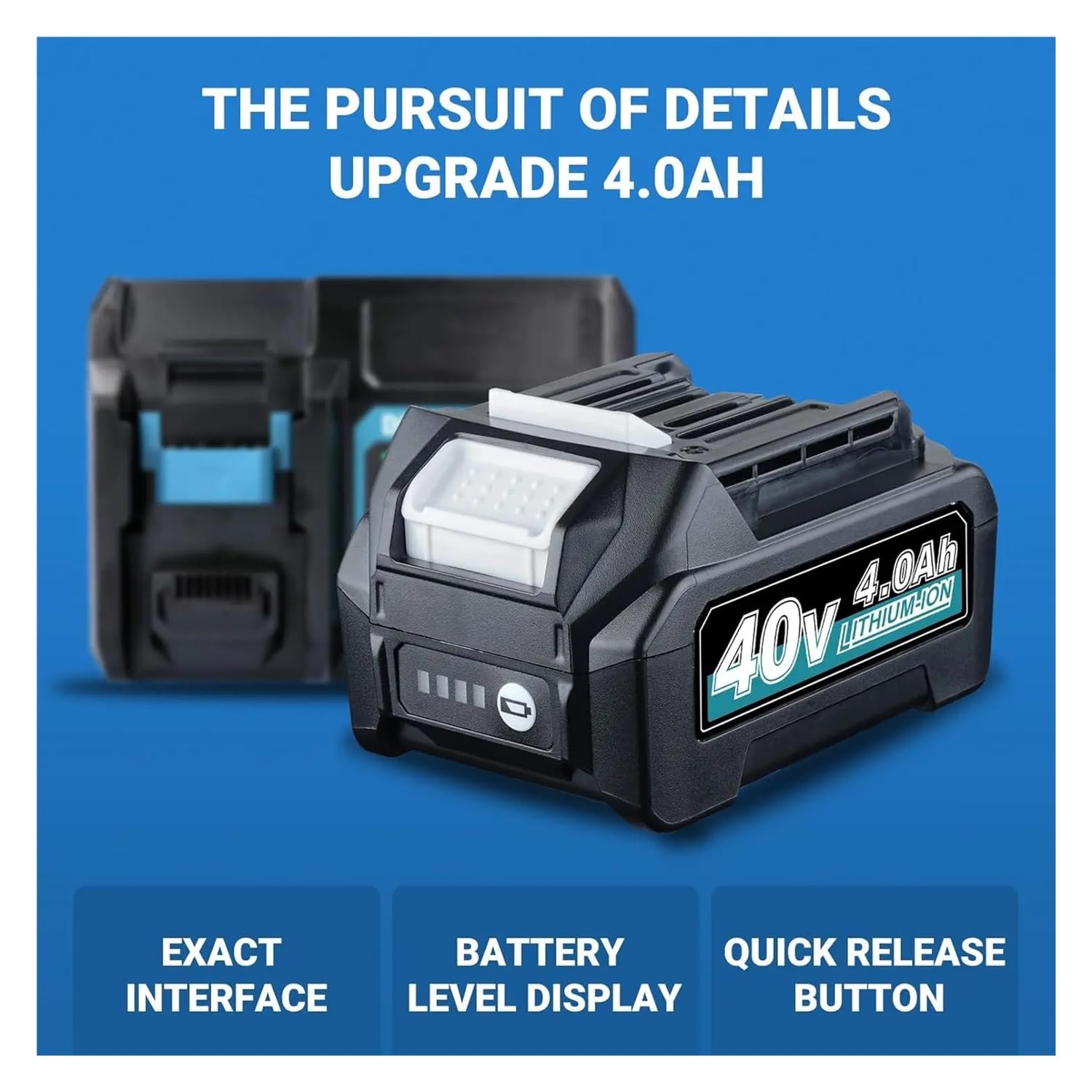 Reemplazo de batería de Iones de Litio 2 uds 4.0Ah 40V XGT Compatible con Makita BL4050F BL4025-solución de energía de Alta Capacidad