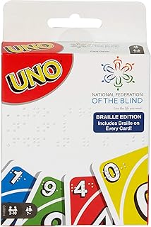 Mattel Games UNO Braille Family Card Game for Blind and Low Vision Players, with 112 Card Deck and Instructions, Makes a Great Gift for Kids Ages 7 Years and Older