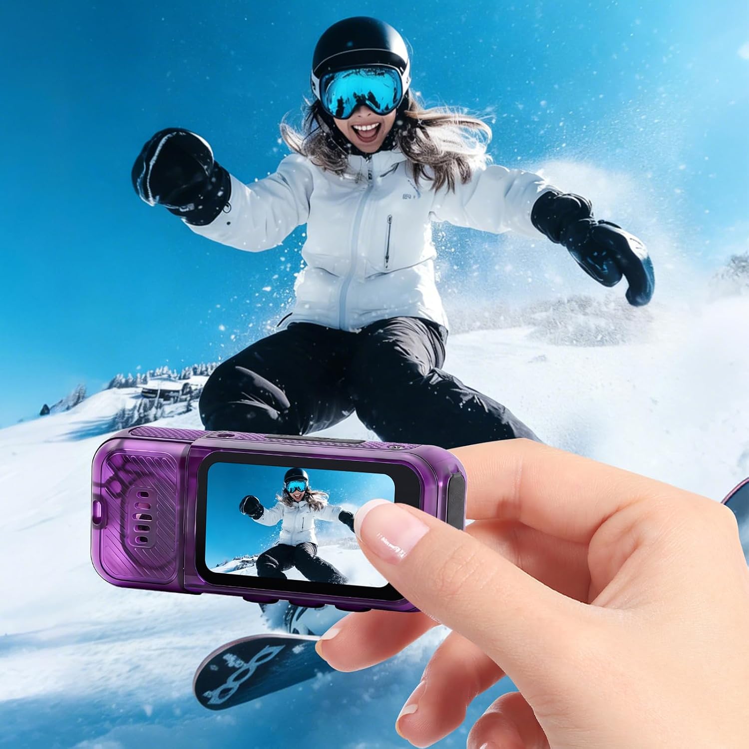 Portable 180 Degree Moving 2K Thumb Camera Attachment for Outdoor Videography Remote Camera