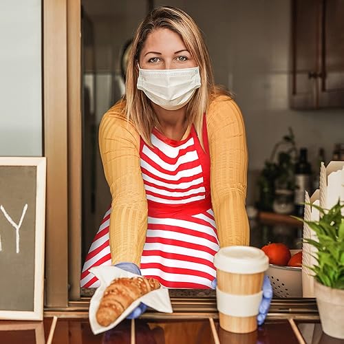 Miniatura 3 de Violet Mist - Bonito delantal retro con diseño de lunares y bolsillos para mujer