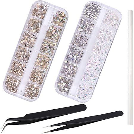 Amazon ネイルアートパーツ クリスタル Ab ラインストーン ネイル デコ用 カラーラインストーン セルフネイル レジン ネイル ネイル ピンセット2本付き1ポイントドリルペン Chimoto ネイルアートキット 通販