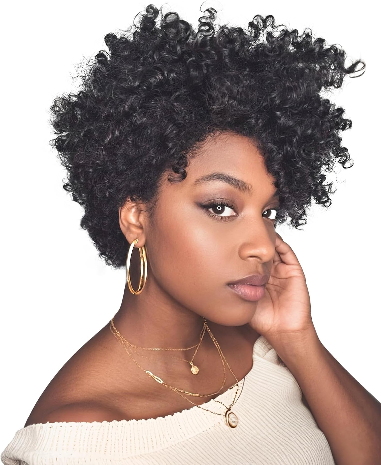 QUEENTAS 3 Packs 10 Inch Short Crochet Hair for Black Women, 8mm Natural Black #1B Hair Extensions Synthetic Braids with Jamaican Bounce, Afro Passion Twist,Kinky Jerry for Daily Party and Casual Wear