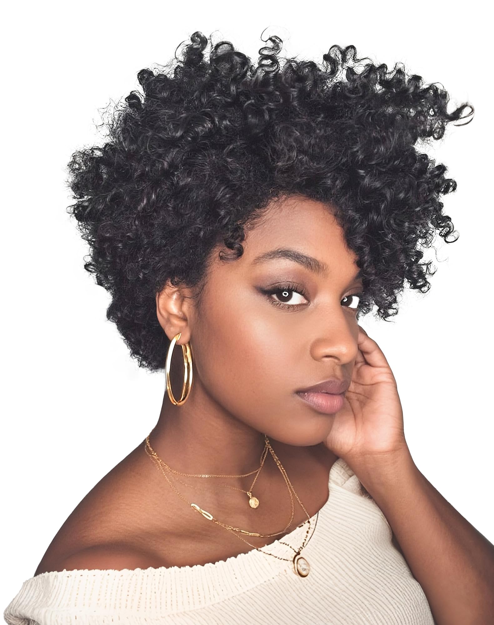 QUEENTAS 3 Packs 10 Inch Short Crochet Hair for Black Women, 8mm Natural Black #1B Hair Extensions Synthetic Braids with Jamaican Bounce, Afro Passion Twist,Kinky Jerry for Daily Party and Casual Wear