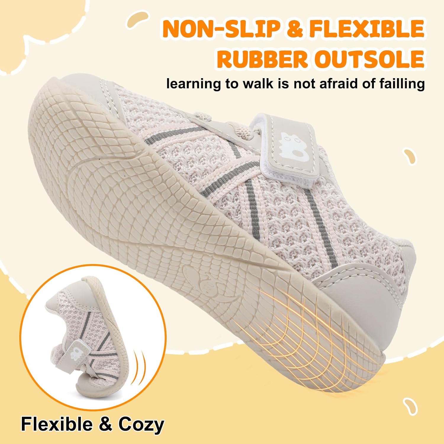 Besroad Toddler Shoes Baby Boys Girls First Walking Shoes Barefoot Infant Sneakers Non-Slip Sole Tennis Shoe - Image 7