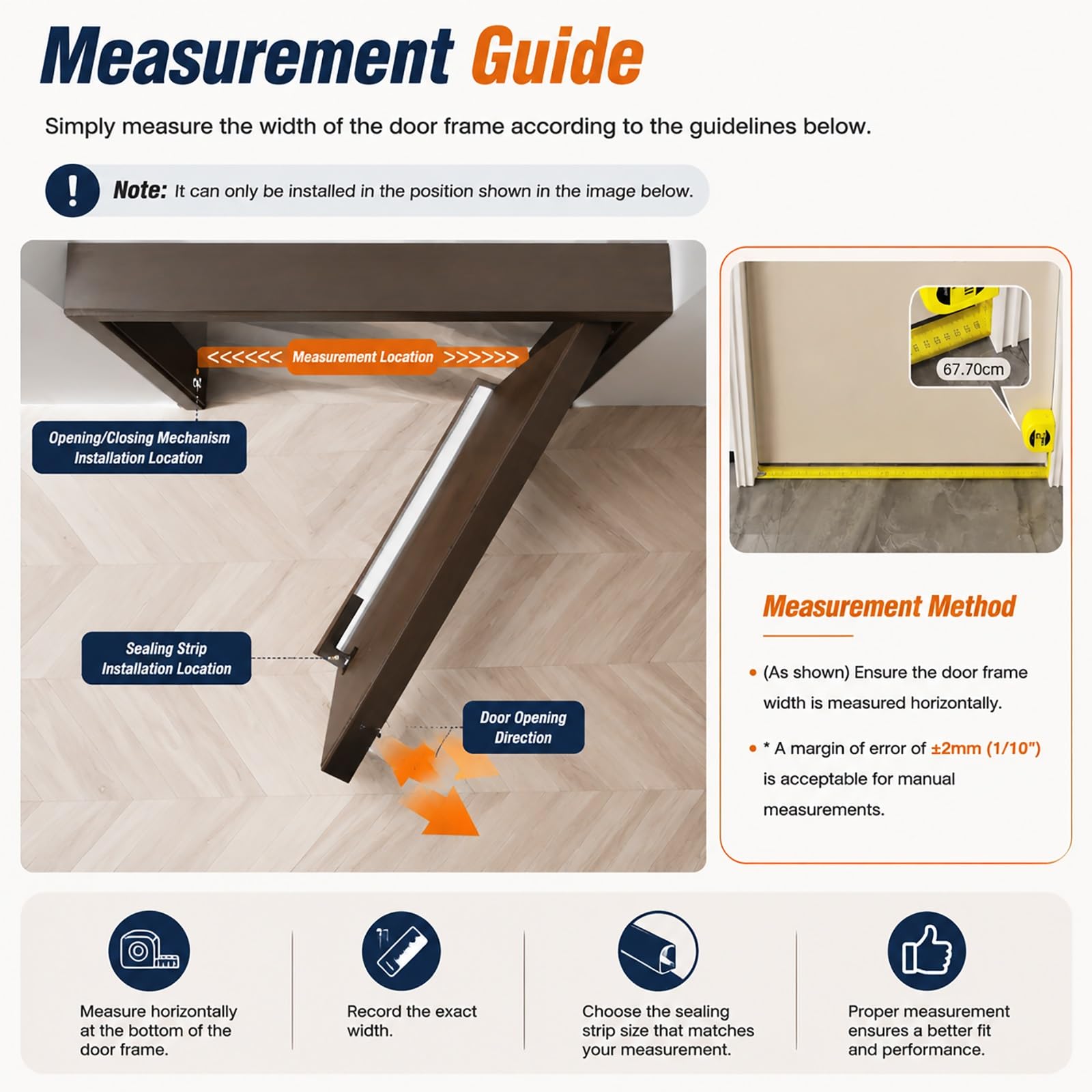 Guarnizione Automatica per Porta Paraspifferi per Porta – Blocca Rumore, Aria E Freddo | Sollevamento Automatico, Funzionamento Fluido Ed Efficienza Energetica(Wood,80 cm (31.5 in))