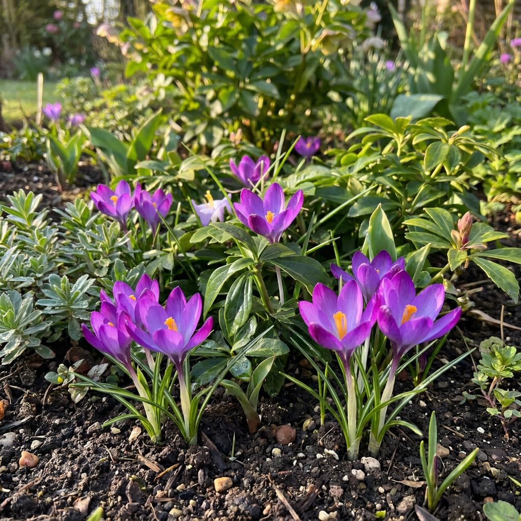 Green boutiQ - 200x Crocus Ruby Giant - Großblütiger Krokus - Lila - Verwilderungszwiebel - Zwiebelgröße 5/+