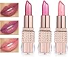 3 Pcs Pink Lipsticks for Women, Pearl Shimmer Lipstick, Waterproof Long Lasting Pearlescent Metallic Lip Color