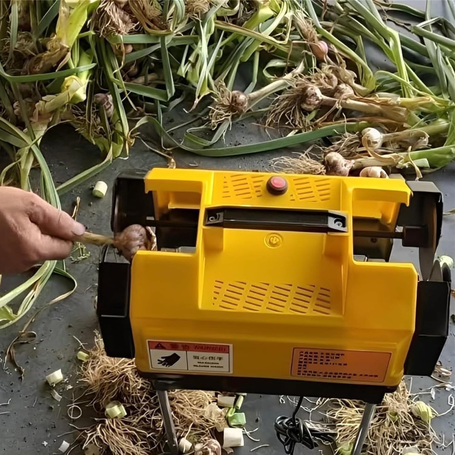 Electric Garlic Root Cutter, Bilateral Garlic Root Stem Cutter, Garlic Top Tails Remover Machine