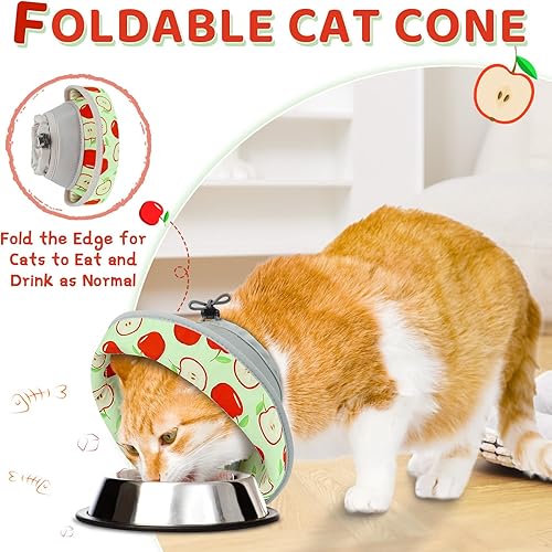 Miniatura 3 de Cono de gato, collar de cono ajustable para gato, suave para dejar de lamer, plegable lindo cono alternativo de cono de gato, cono de cuello