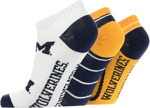 Miniatura 2 de TCK Calcetines invisibles de los Michigan Wolverines Full Field (3 unidades)