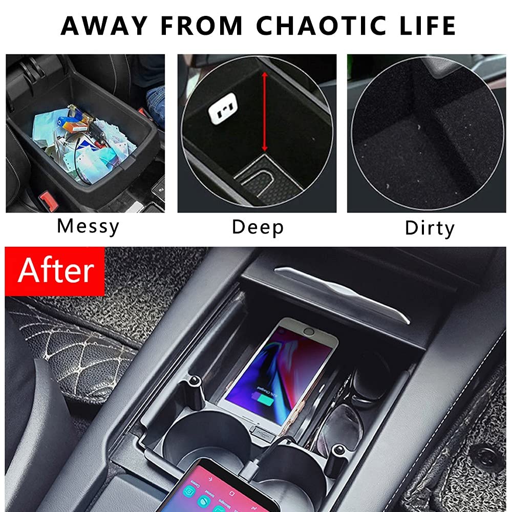 para Tesla Model S/Tesla Model X Organizador de Consola Central de Cargador de Coche Inalámbrico Caja de Almacenamiento de la Consola Central para Tesla Model S/Model X 2016 2017 2018 2019