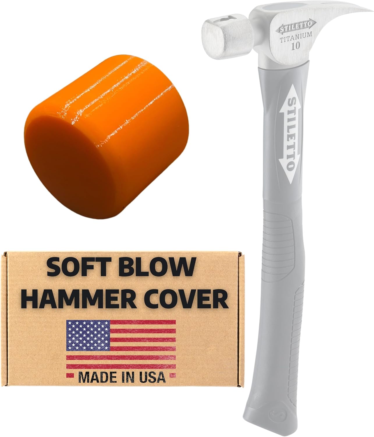 Soft Blow Hammer Cover Compatible with 10oz Stiletto – Durable Non-Marring Dead Blow Mallet Cover Tool for Carpentry, Finish Work, and Woodworking (1 1/4" Face, 1" Side Wall)