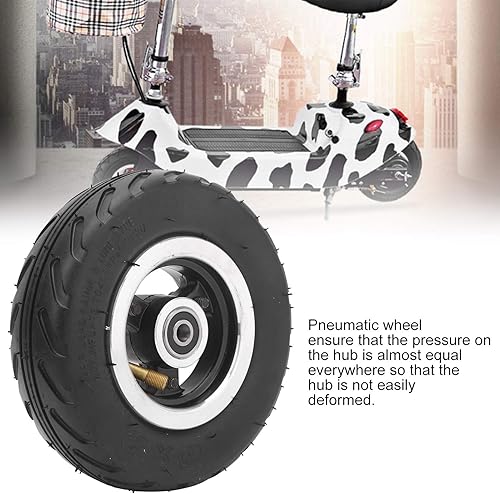 Miniatura 4 de Rueda neumática, rueda neumática de 6 pulgadas con cubo de aleación de aluminio, agarre fuerte para scooter eléctrico, ruedas de repuesto para