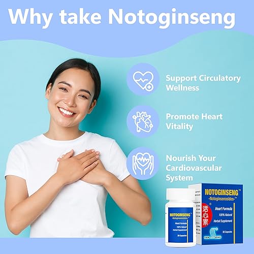 Miniatura 5 de NOTOGINSENG , Apoya el corazón sano, suplemento de corazón en sangre 100% natural, 90% Notoginsenósidos, San Qi, 30 cápsulas, Farlong