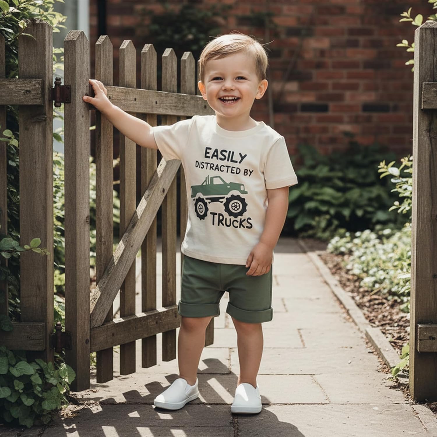 WZTYYDS Toddler Baby Boy Summer Clothes 2T 3T 4T 5T Boys Outfit Letter Truck Short Sleeve T-Shirt Tops + Shorts Set - Image 3