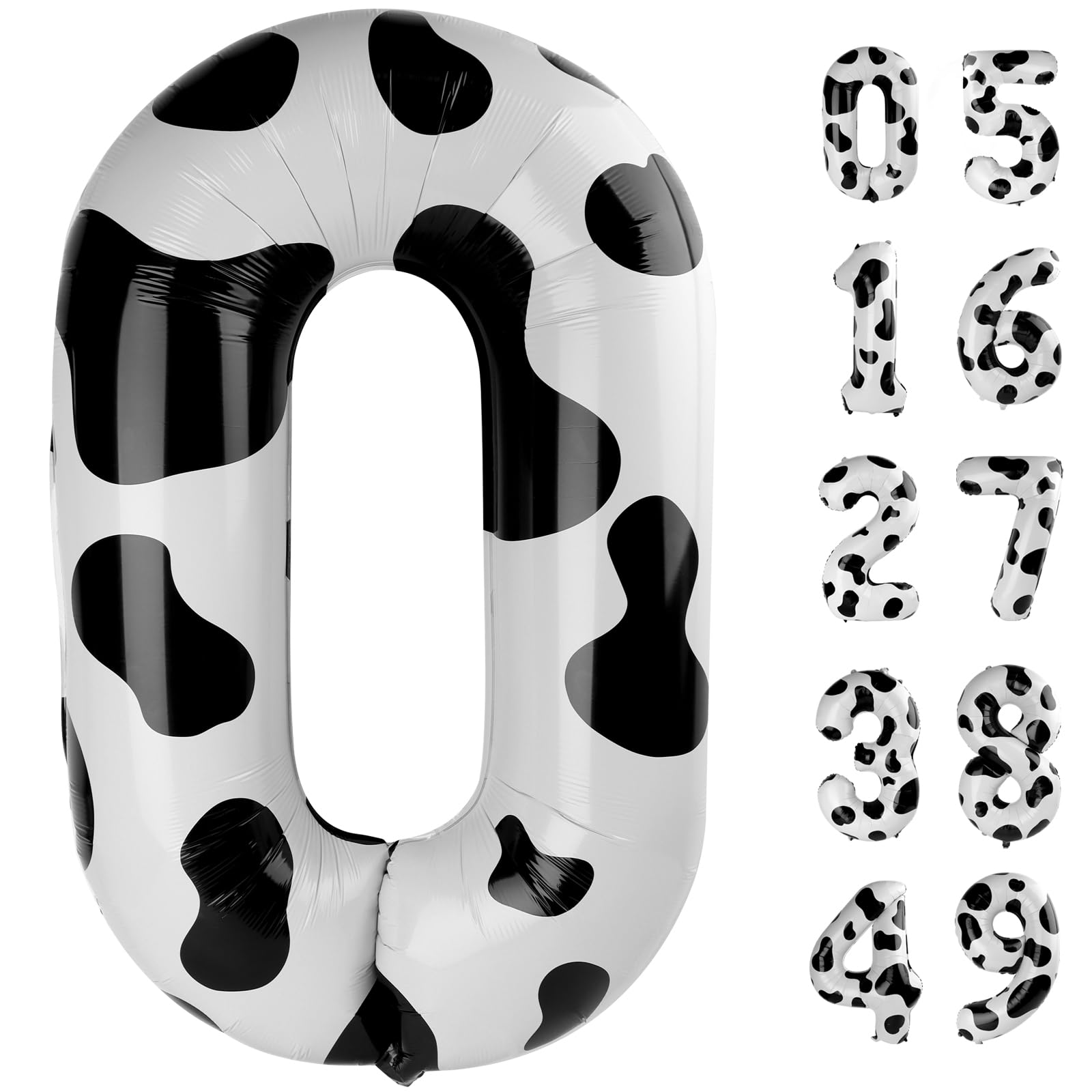 Cow Print Number Balloon Birthday Decorations, 40 inch Number balloon 0-9(Zero-Nine), Cow Balloon for Farm Birthday Party Supplies, Cow Themed