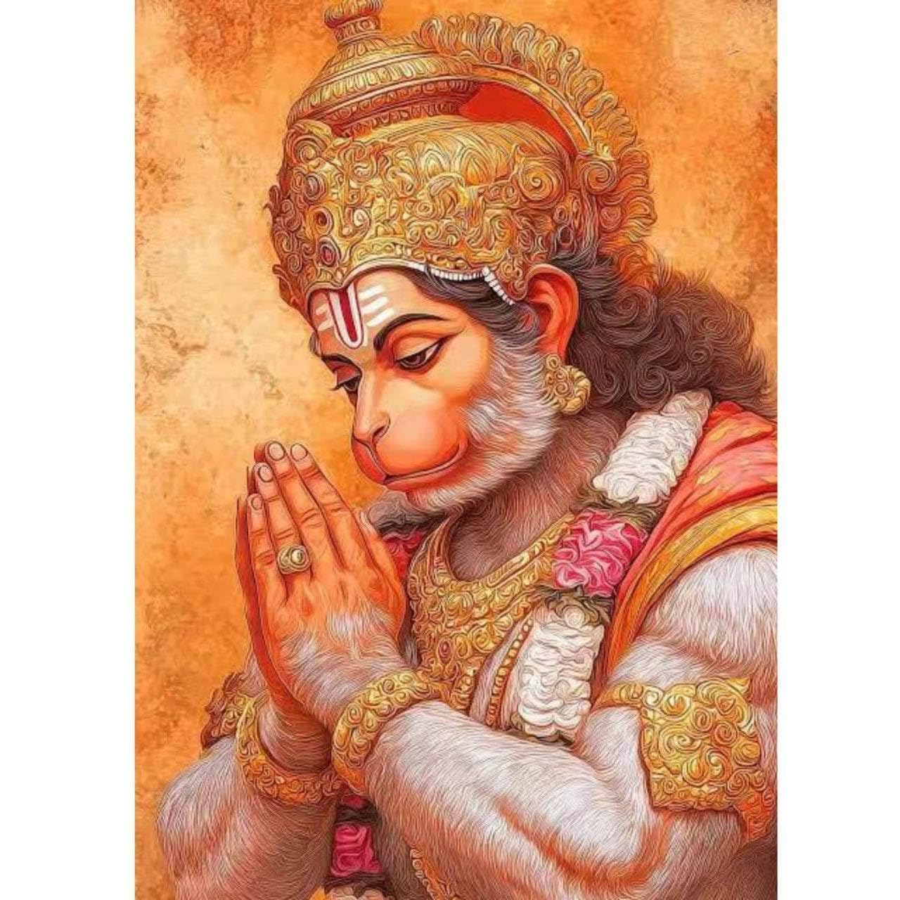RENTONIM 5D Diamond Painting Kit Lord Hanuman Bajrangbali, 30 x 40 cm Full Drill Crystal Rhinestone Embroidery DIY Diamond Art Canvas with Complete Tools for Adults & Kids, Spiritual Wall Décor-image-46
