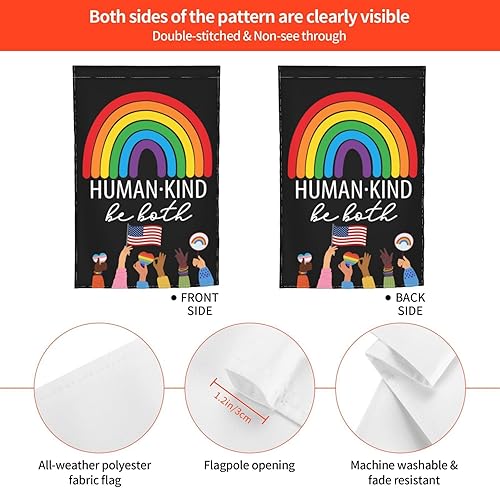 Miniatura 7 de Human Kind Be Both Be Kind, bandera de jardín de 12 x 18 pulgadas, decoración vertical de doble cara, bandera pequeña para exteriores, vacaciones,