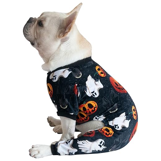 CuteBone Halloween Dog Pajamas Pet Clothes Cat Apparel Shirt Winter Holiday Cute Pjs Bodysuit for Doggie Onesies P166M