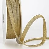 Stephanoise Goldmetallische Lurex-Flansch-Paspelschnur zum Schneidern, 7 mm breit, Meterware