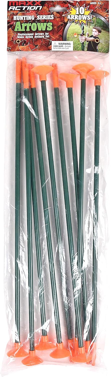 Sunny Days Entertainment 10 Pack Replacement Arrows – 16 Inch Long Arrow for Kids | Extra Replacement Arrows for Archery Bow Set – Maxx Action