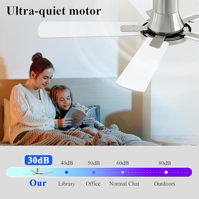 Ventilador de Techo 52 Pulgadas con Luz y Control Remoto, Mo miniatura 3