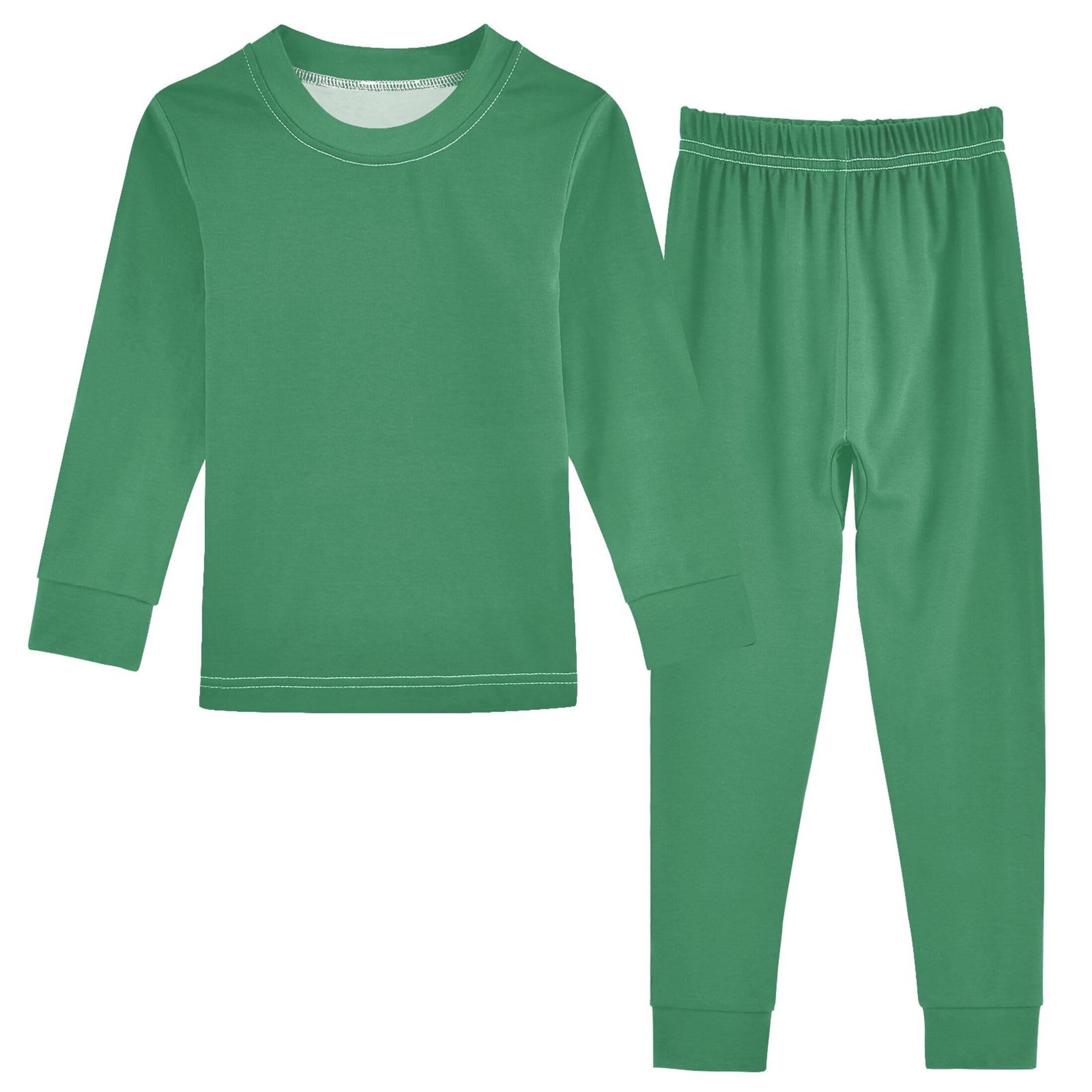 Sea Green Long Sleeve Pajamas Set Sleepwear Jammies 2pcs Set Pjs Sea Green 02