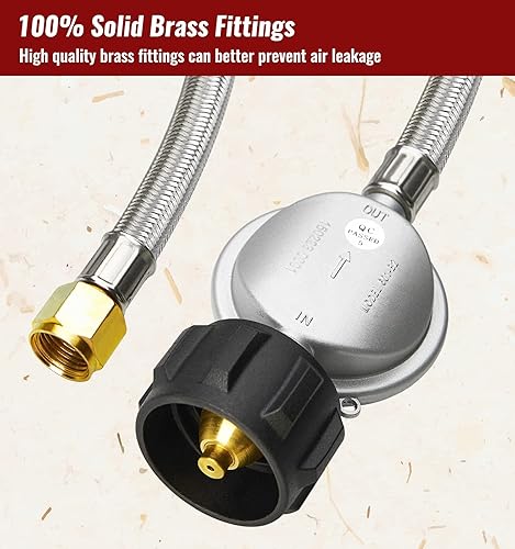 Miniatura 4 de CALPOSE Manguera de propano de 6 pies con regulador, manguera trenzada de acero inoxidable para parrilla Blackstone de 2836 pulgadas, parrilla