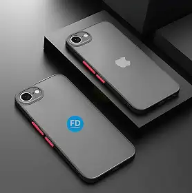 Capa Capinha Case Premium Anti Impacto Fosca Preta Translúcida com Proteção de Câmera para iPhone 16e - FD Acessórios