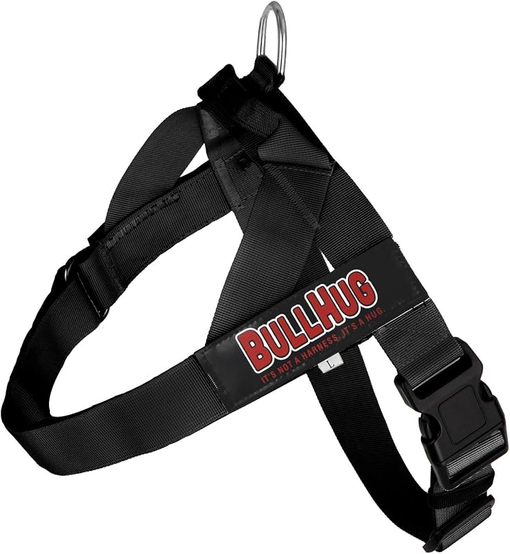 Arnés ajustable para perros, sin tirones, sin asfixia, para bulldogs ingleses, bulldogs franceses, pugs y razas de pecho ancho, paseos fáciles y seguros (negro, mediano)