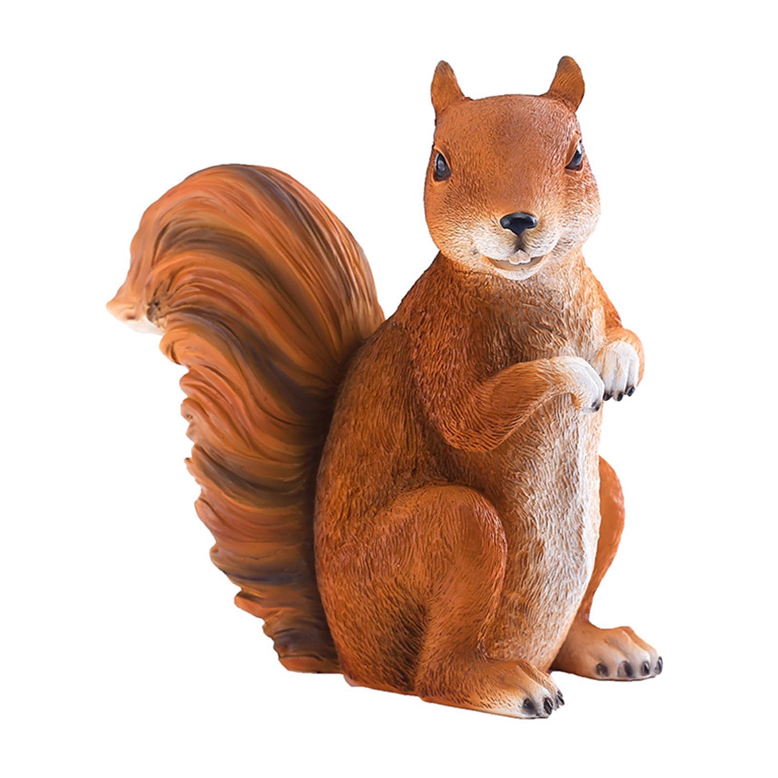 Glifora Realistic Squirrel Figurine - 8 Inch Resin Woodland Animal Statue for Indoor Outdoor Garden, Yard, Patio and Home Table Decor