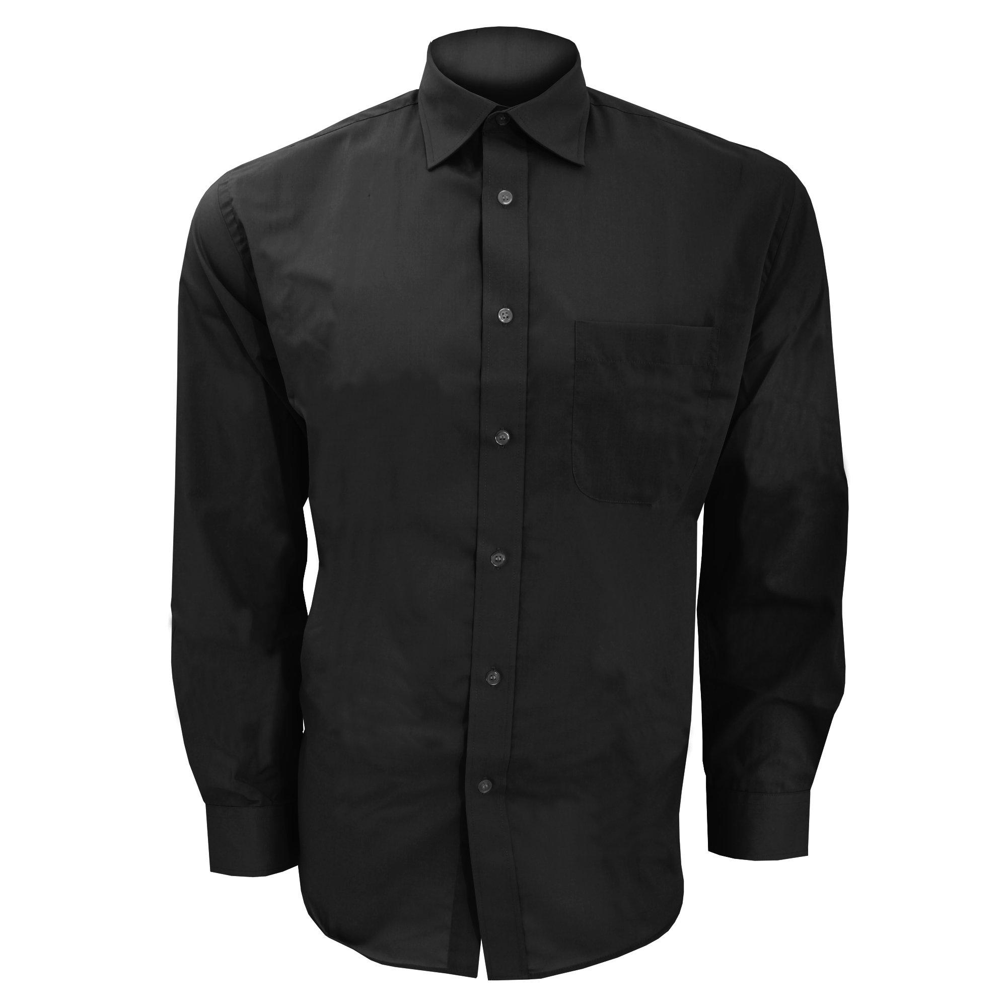 Kustom Kit Mens Long Sleeve Business Shirt (16inch) (Black)