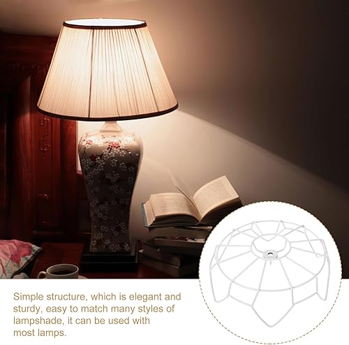 Miniatura 9 de VILLCASE Marco de pantalla de lámpara de metal, pantalla de alambre de hierro, accesorio para dormitorio, sala de estar, decoración de luz, 10